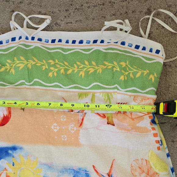 C&C California White Dress with Blue and Green Beach Patterns, XL, NWT - Picture 12 of 16